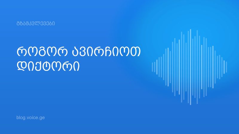 როგორ ავირჩიოთ დიქტორი
